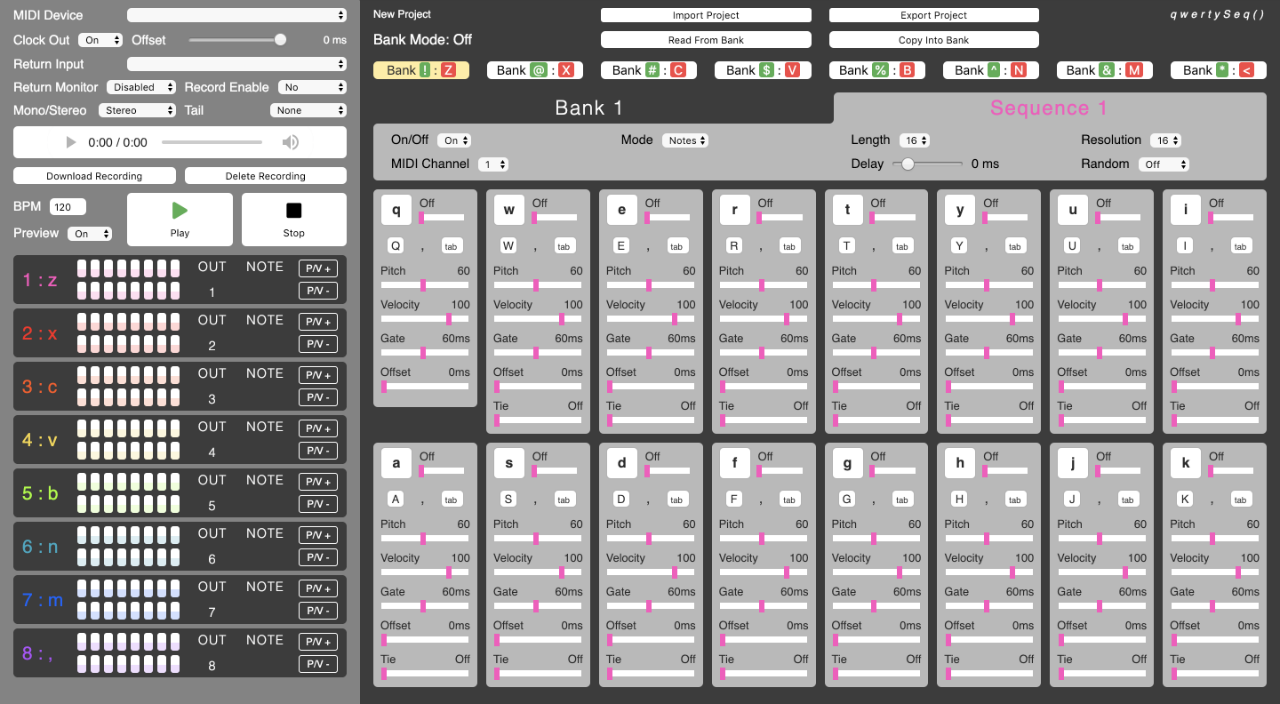 qwertySeq screenshot